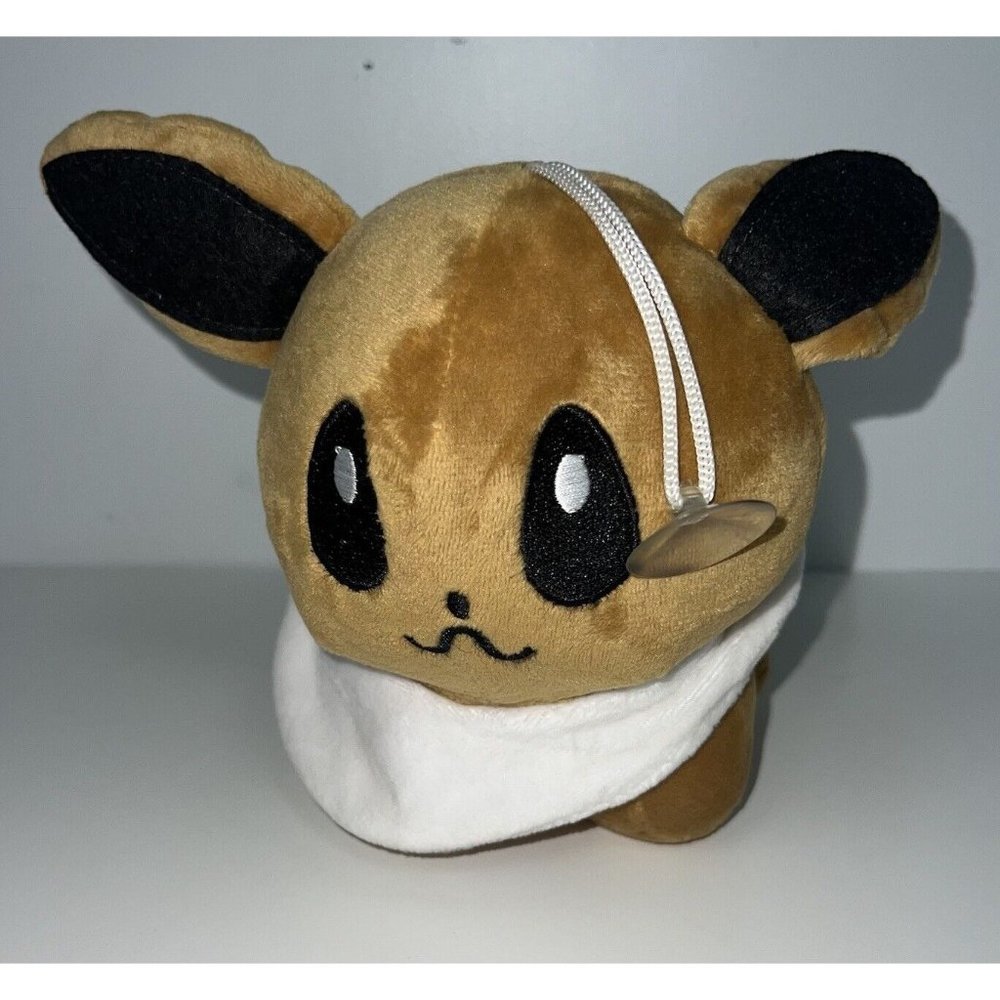Pokemon Eevee Plush Stuffed Animal Cord Suction Cup 7" Brown